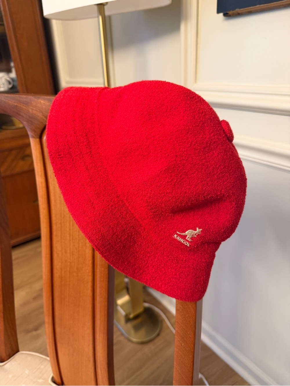Kangol Red Terry Bucket Hat with Logo NWT